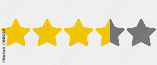 Three And A Half Star Rating Illustration Vector eps10