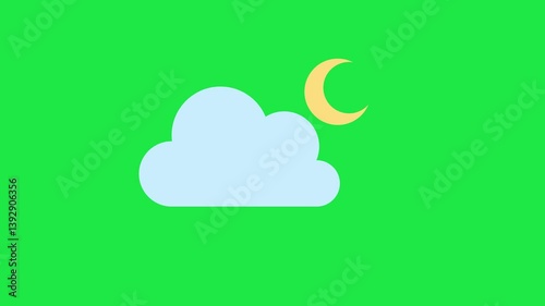 Ethereal Moonlit Cloudscape: 4K Green Screen Animation video