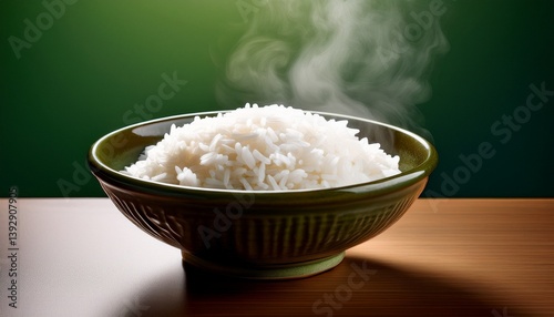 bowl of rice on wooden table