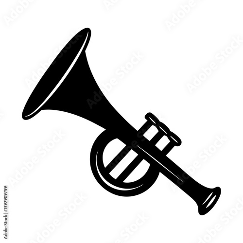 Download this beautiful trumpet illustration for jazz music and classical music performance silhouette