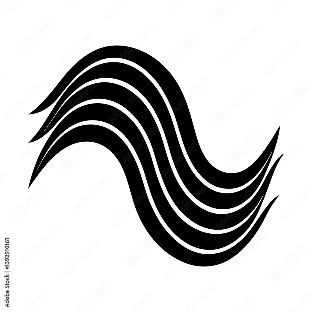 Abstract wavy lines design vector illustration for background and decoration needs silhouette Abstract wavy lines design vector illustration for background and decoration needs silhouette