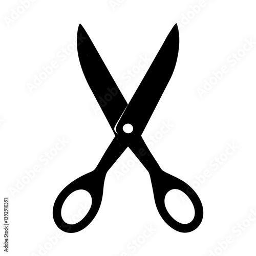 Scissors vector image for cutting and crafting projects black silhouette tool design
