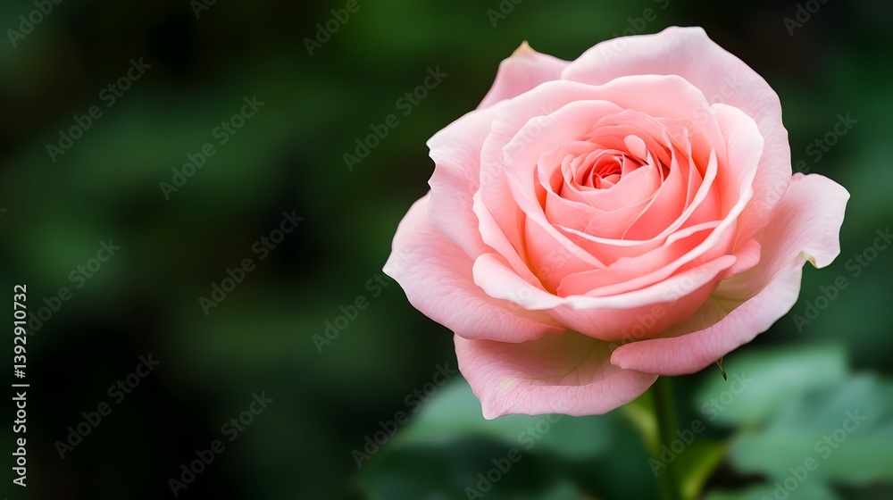 Soft Pink Rose in Full Bloom, Symbol of Love and Romance Soft Pink Rose in Full Bloom, Symbol of Love and Romance