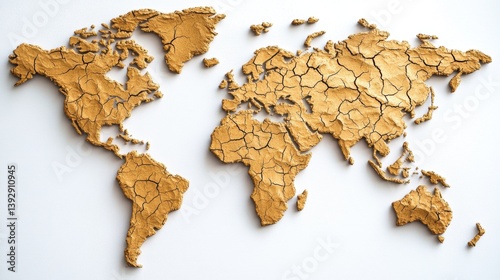 Obraz na płótnie World map made of crack dry land. w salonie