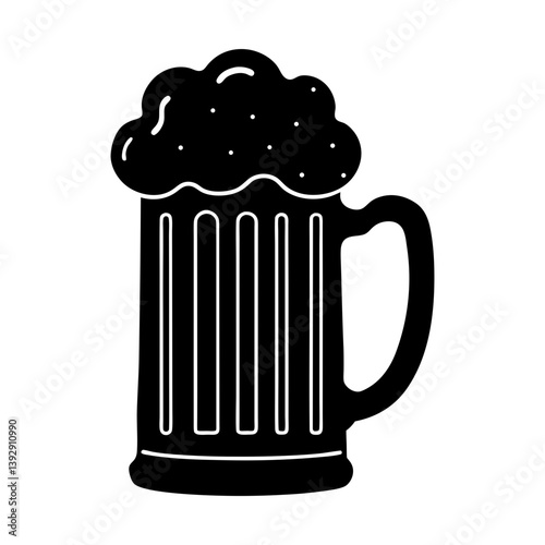 Isolated beer mug vector illustration for brewery bar pub menu and oktoberfest design silhouette