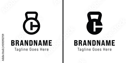 Letter C Kettlebell Gym Logo Set, symbolizing strength, fitness, and power