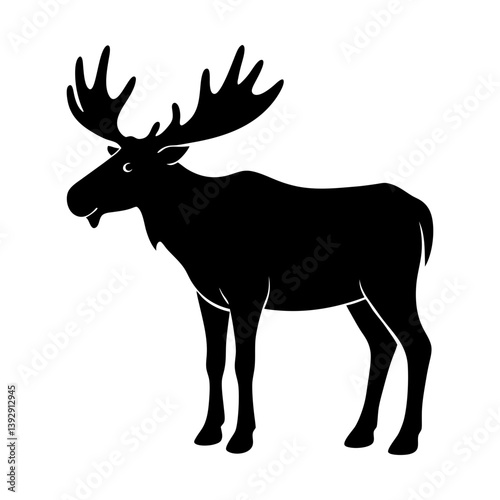 Downloadable vector art of a moose silhouette for crafts and graphic design projects