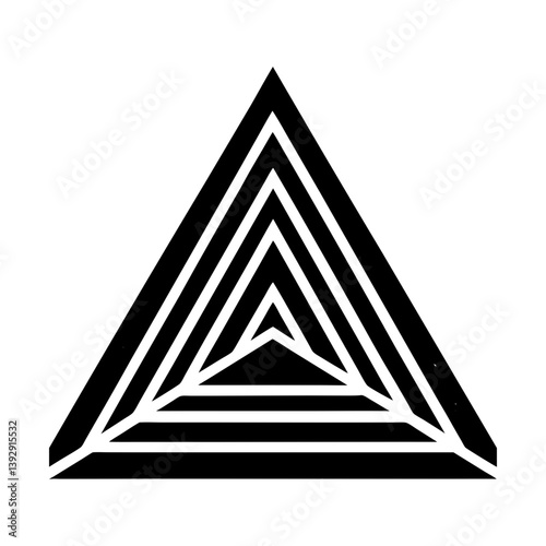 Abstract black triangle design vector illustration geometric art optical illusion shape art silhouette