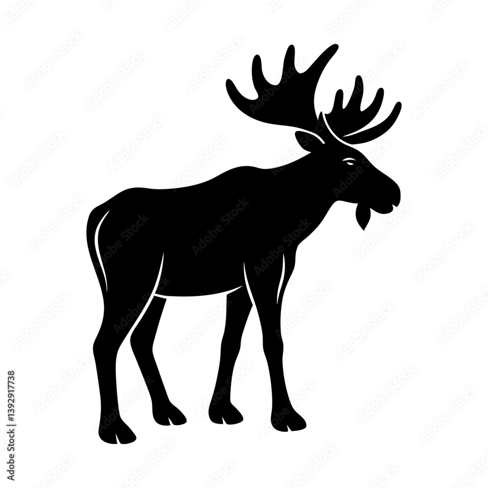 Obraz premium Silhouette of a moose vector image wildlife animal illustration clip art graphic design