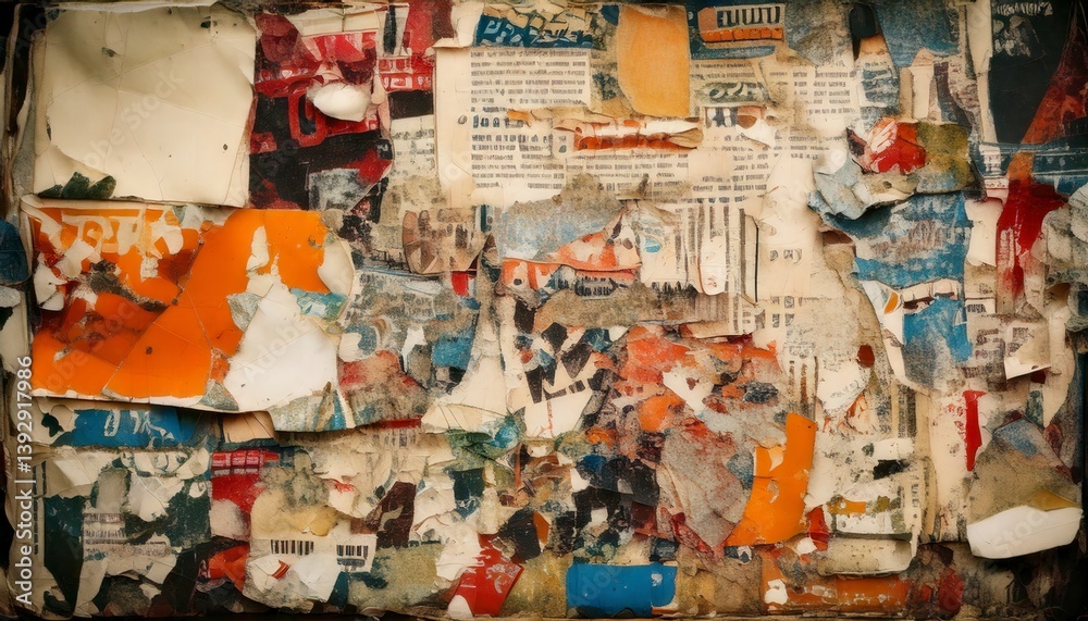 Fototapeta premium A high-resolution abstract background with layered, aged paper textures