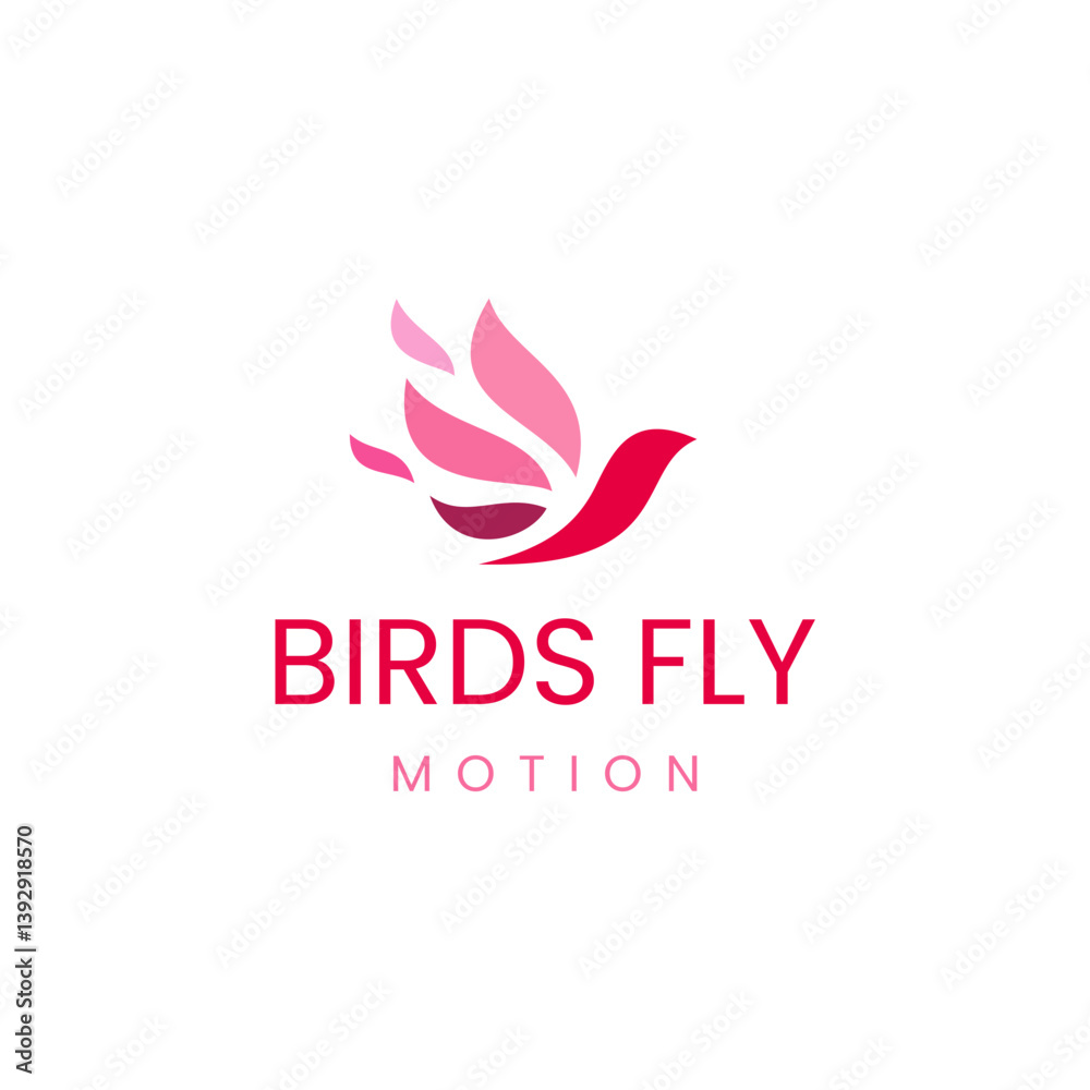Obraz premium Birds Fly Motion Logo with Abstract Wings