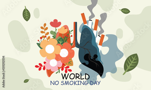 World no smoking day design illustrations. Don't smoke to save your lungs, inspirational design of no smoking day to Quit smoking.