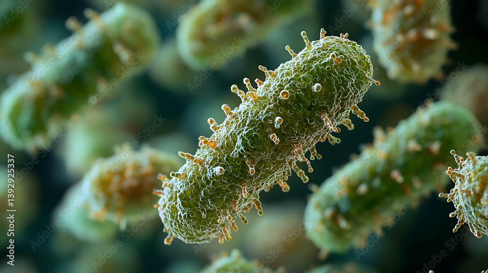 Naklejka premium Exploring bacterial life under a microscope microbiology research laboratory close-up scientific environment