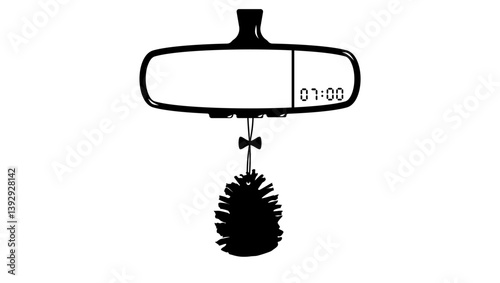 car rearview mirror air freshener black isolated silhouette