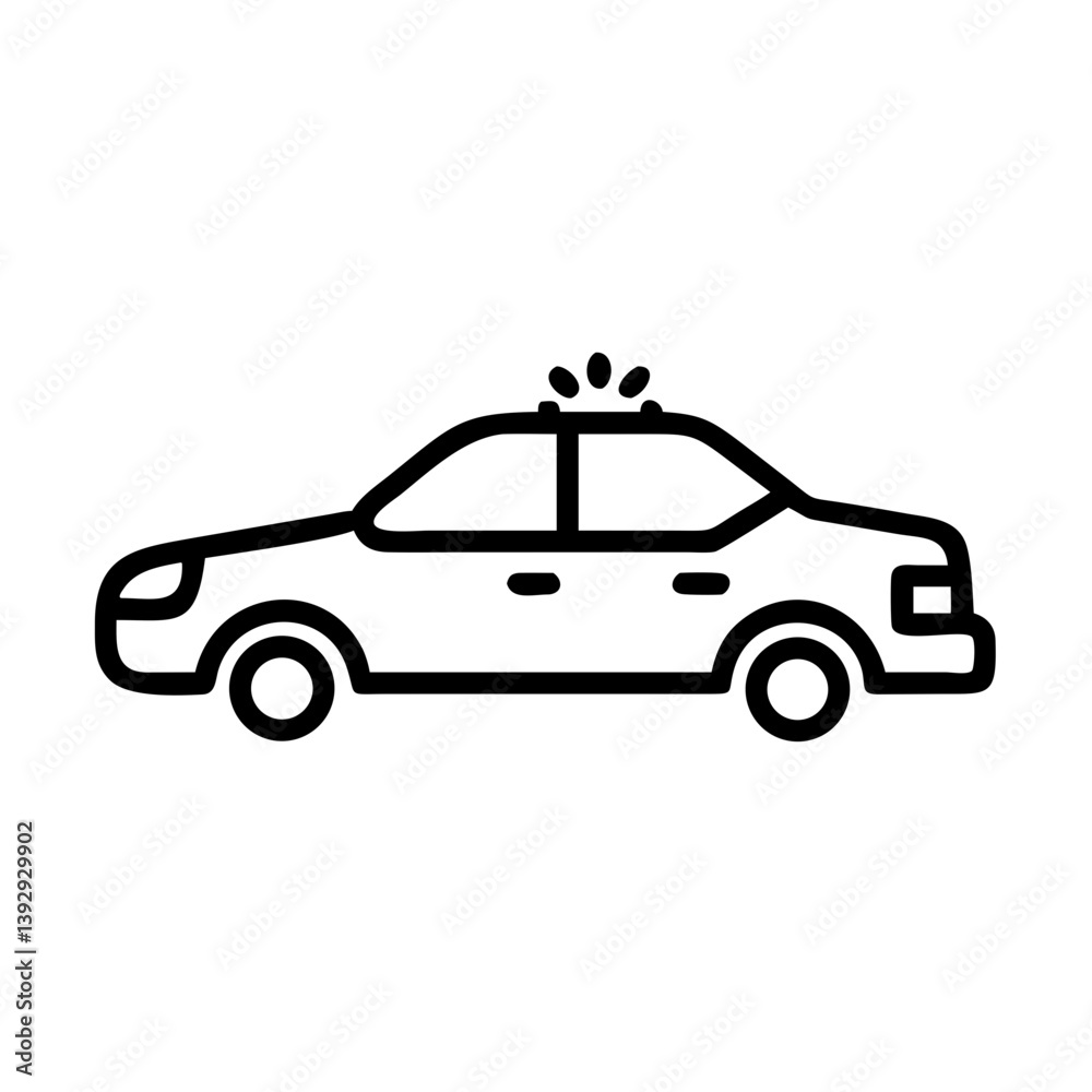 Police Car Icon for Law Enforcement and Security Themes Police Car Icon for Law Enforcement and Security Themes