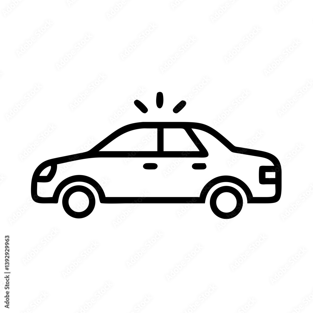 Police Car Icon for Law Enforcement and Security Themes Police Car Icon for Law Enforcement and Security Themes