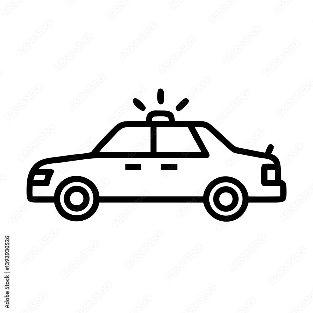 Naklejka premium Police Car Icon for Law Enforcement and Security Themes