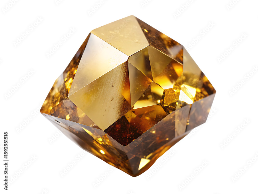 Shiny gold crystal gemstone isolated on a white background with a luxury look. Shiny gold crystal gemstone isolated on a white background with a luxury look.