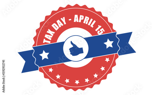 Tax day stamp vector image, april 15th tax day stamp image, tax day seal image
