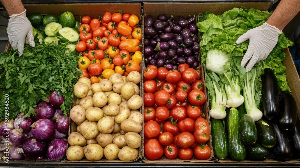 Various mixed fresh organic vegetable in Spring
