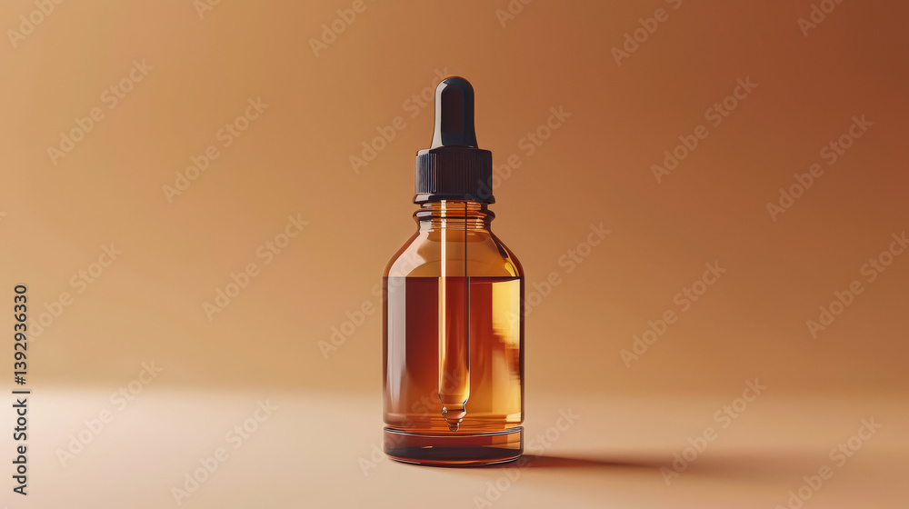 Naklejka premium Bottle of essential oil with a dropper in it