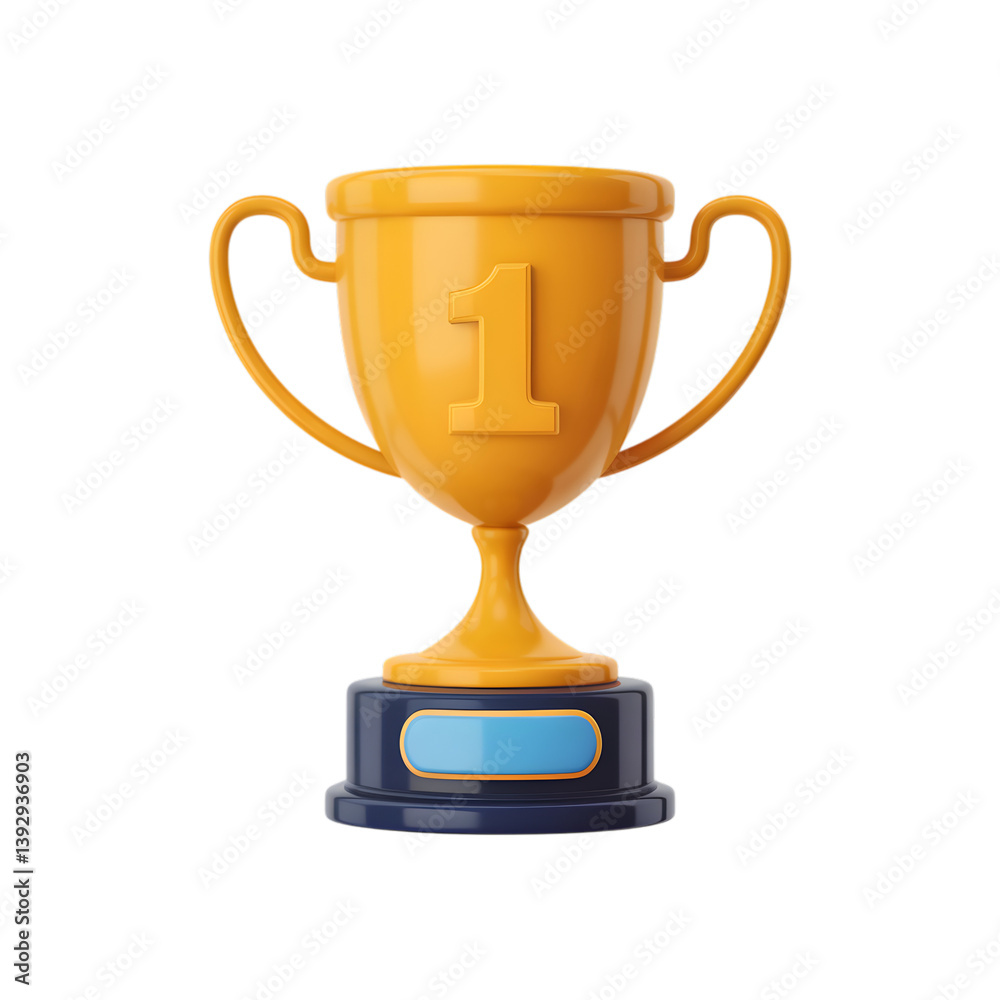 Golden Trophy: A meticulously rendered golden trophy stands out with its glossy finish and iconic design, embodying the spirit of victory and accomplishment. Golden Trophy: A meticulously rendered golden trophy stands out with its glossy finish and iconic design, embodying the spirit of victory and accomplishment.