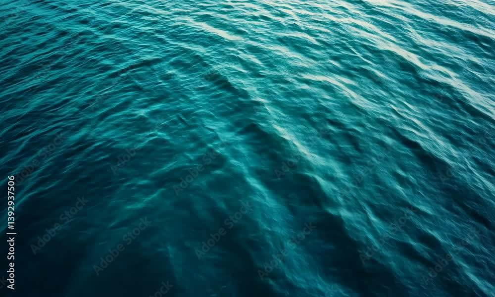 Rippling ocean water texture with blue hues and sunlight reflections