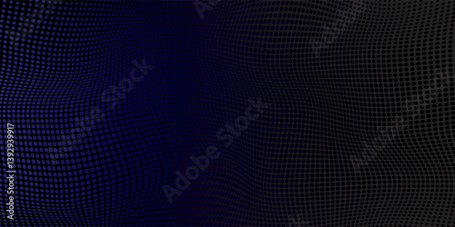 Checkered Halftone Pattern Vector Angled Border Red Dark Blue Abstract Background. Chequered Rounded Square Dots Subtle Texture