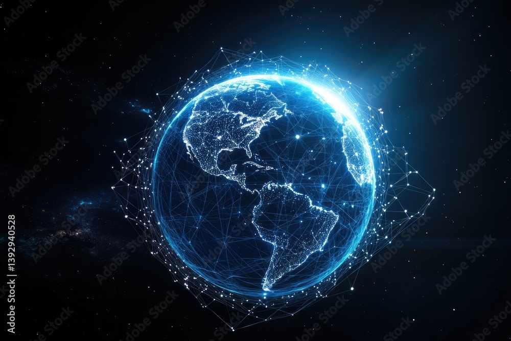 Obraz premium Global digital network, interconnected world