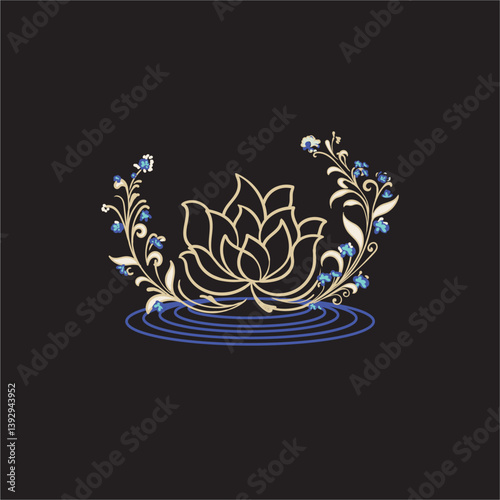 Mystic Lotus Emblem - Black & Gold
