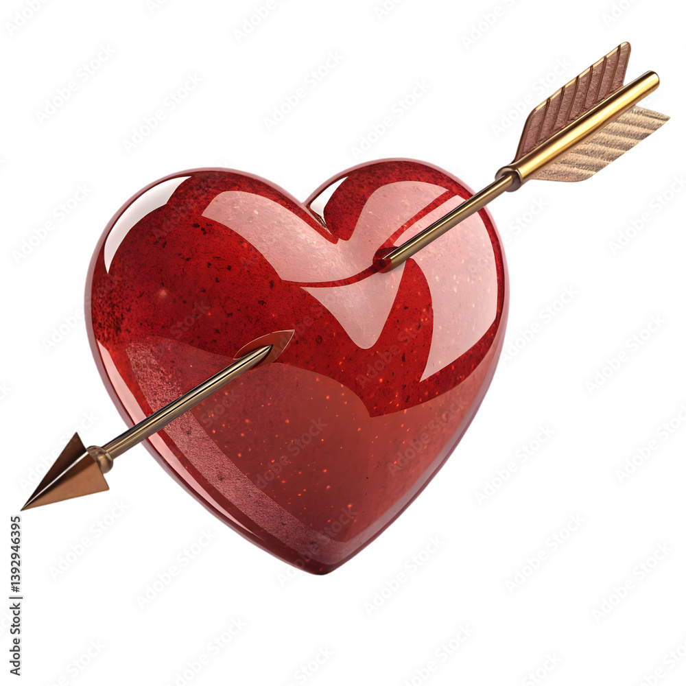 Red Heart Pierced by Golden Arrow – Symbol of Love, Passion & Romance for Celebrations Red Heart Pierced by Golden Arrow – Symbol of Love, Passion & Romance for Celebrations