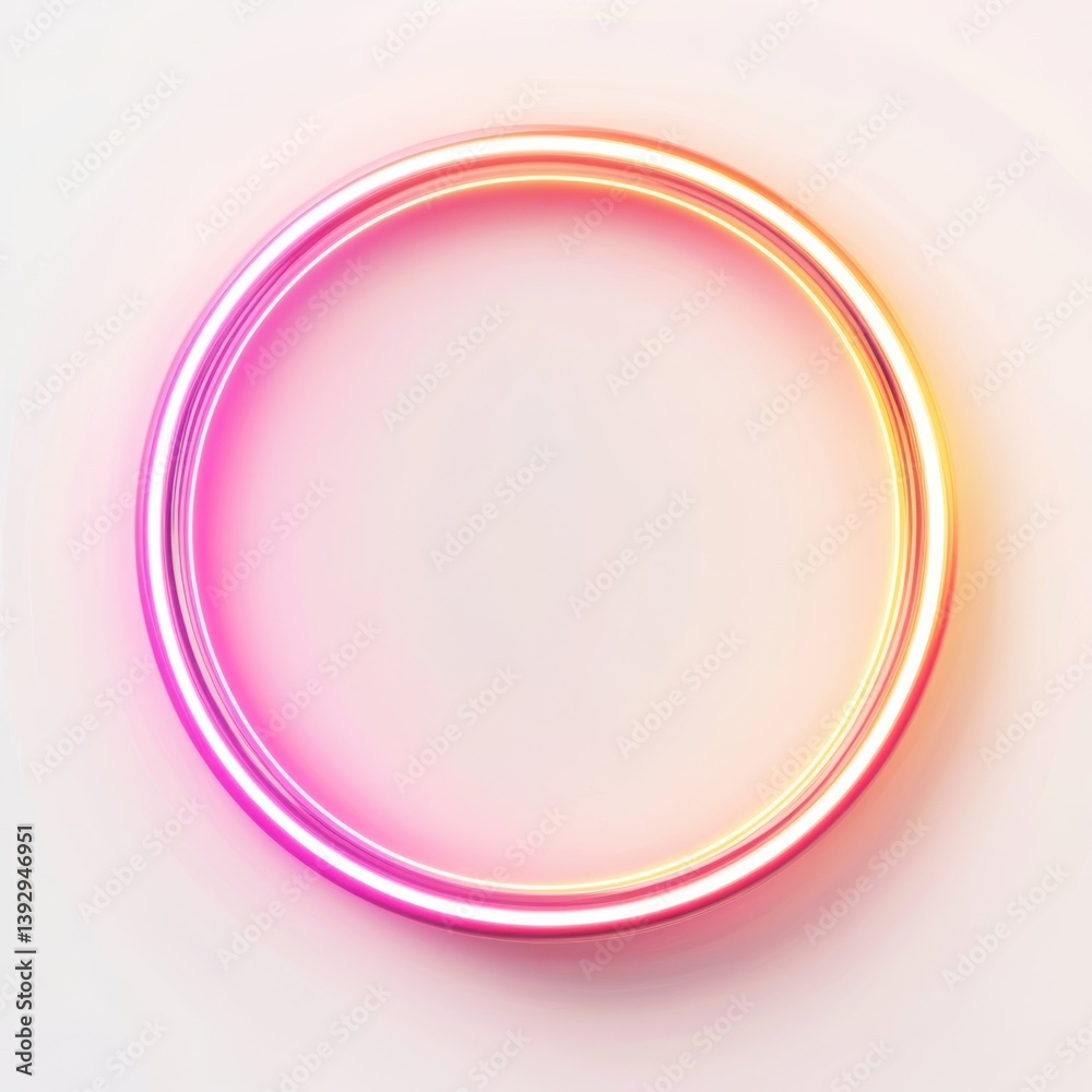Glowing circle with pink and yellow gradient isolated on white background Glowing circle with pink and yellow gradient isolated on white background