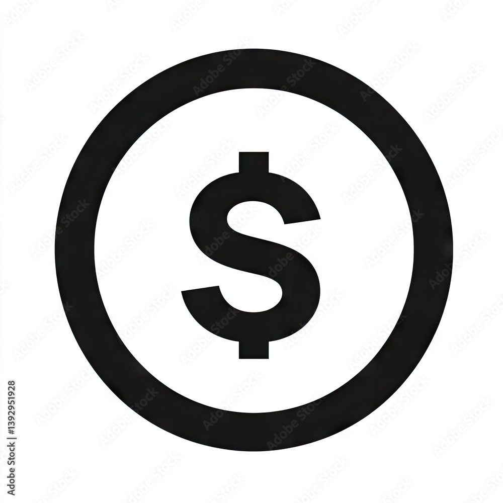 Simple dollar sign icon within a circle Simple dollar sign icon within a circle