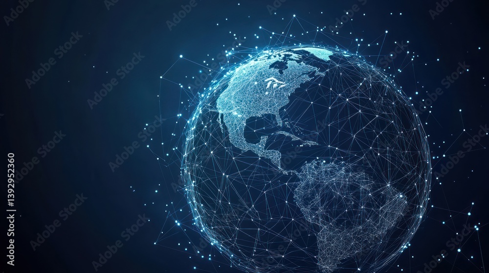 Connected world global network visualization demonstrating interconnectedness Connected world global network visualization demonstrating interconnectedness