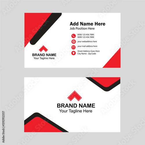 Creative Double-sided business card design. visiting card with company logo. Editable modern business card template. Simple and Clean business cards. flat vector red business cards.