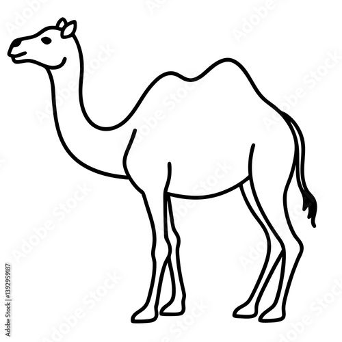 One-Line Camel Silhouette Artistic Vector Design