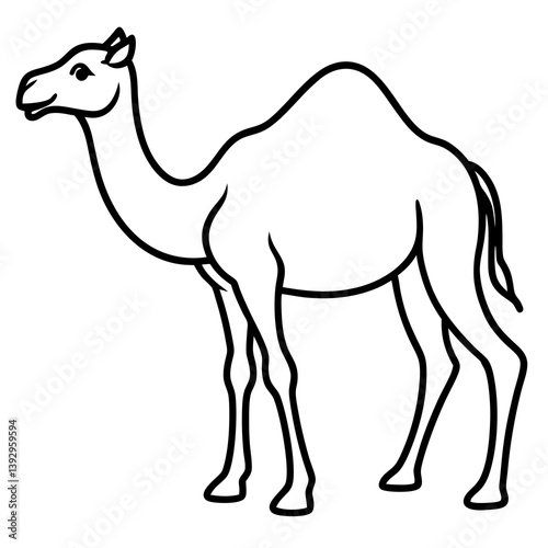 One-Line Camel Silhouette Artistic Vector Design