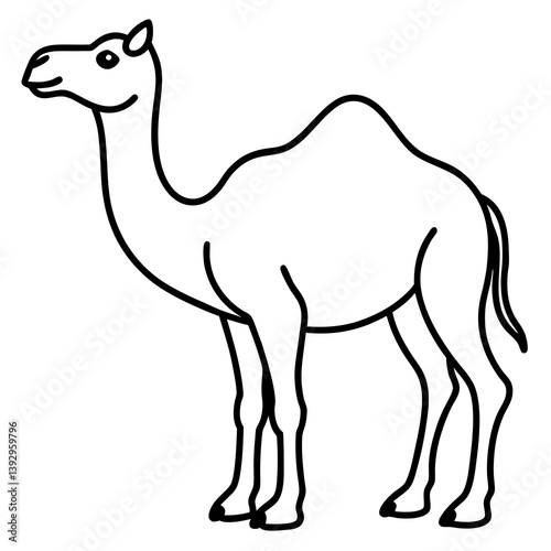 One-Line Camel Silhouette Artistic Vector Design