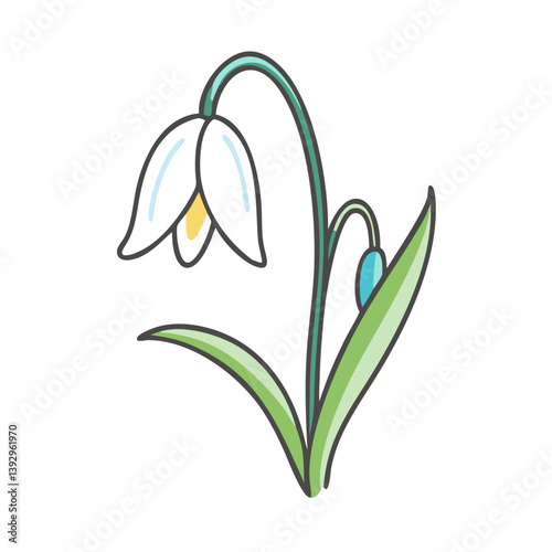 snowdrop flower icon, snowdrop flower vector illustration-simple illustration of snowdrop flower, perfect for snowdrop flower logos and icons