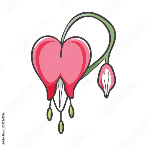 bleeding heart flower icon, bleeding heart flower vector illustration-simple illustration of bleeding heart flower, perfect for bleeding heart flower logos and icons