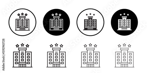 3 star Hotel icon vector logo set collection for web app ui