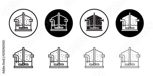 anaerobic digestion biomass icon vector logo set collection for web app ui