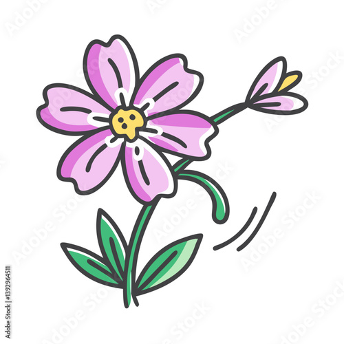creeping phlox flower icon, creeping phlox flower vector illustration-simple illustration of creeping phlox flower, perfect for creeping phlox flower logos and icons