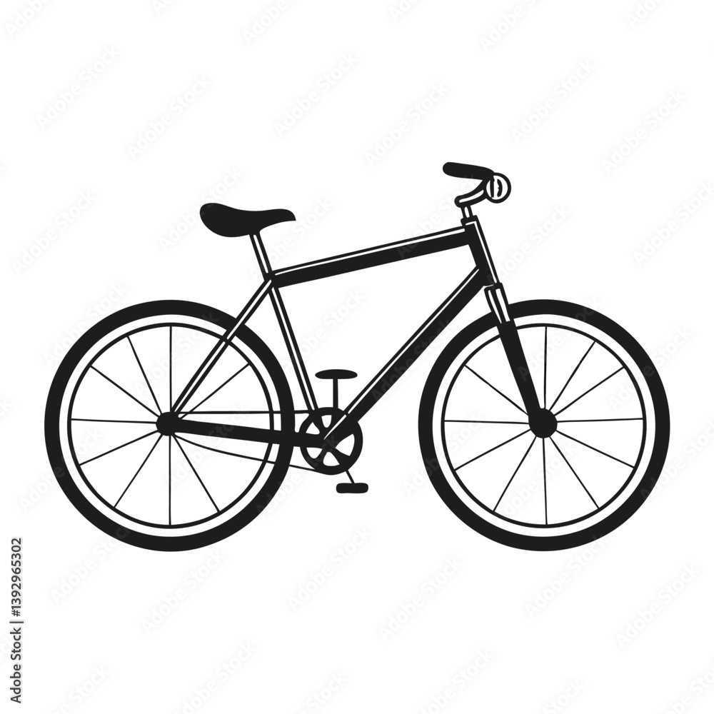Fototapeta premium Black silhouette bicycle illustration vactor