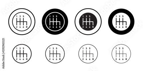 car manual shift lever icon vector logo set collection for web app ui