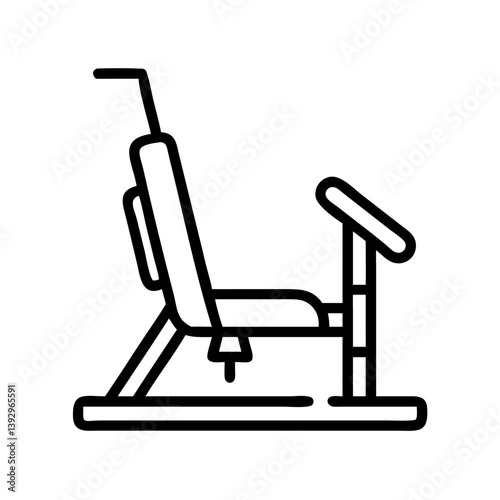 Leg press machine icon in minimalist design