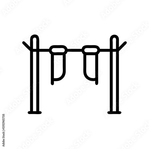 Pull up bar icon in minimalistic design on white background