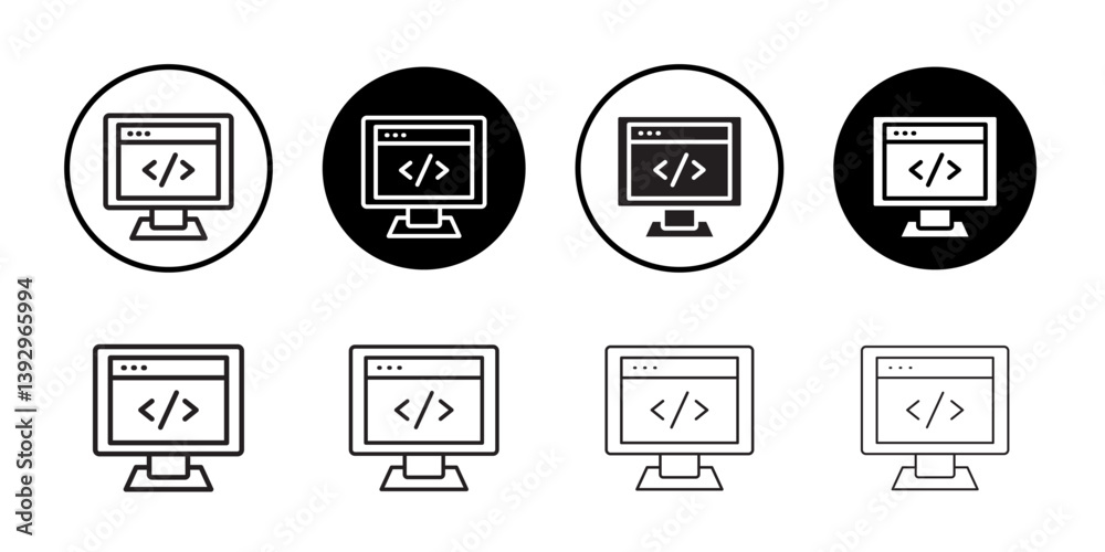 coding program icon vector logo set collection for web app ui coding program icon vector logo set collection for web app ui
