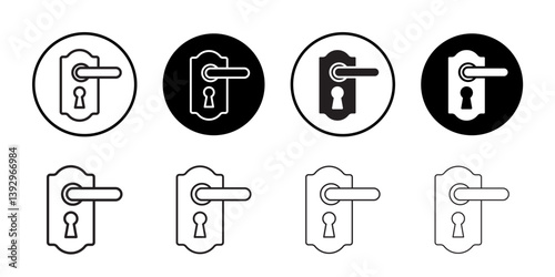 Door knob icon (2) vector logo set collection for web app ui
