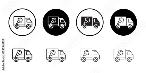 Ice cream van icon vector logo set collection for web app ui